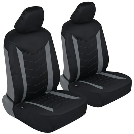 Motor Trend Waterproof Neoprene Car Seat Covers-Multi-Layer Automotive Interior Protection-Chevron Stitching Black &