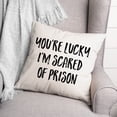 thumbnail image 2 of Creative Products You're Lucky I'm Scared Of Prison 16x16 Spun Poly Pillow, 2 of 2