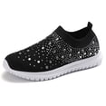 thumbnail image 1 of Zapatillas de deporte de malla con purpurina y diamantes de imitación zapatos de baile latino de salón de baile para mujer, 1 of 9