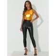 thumbnail image 2 of Unique Bargains Women's Halloween Costume Shiny Tank Top Shimmer Camisole Vest L Orange, 2 of 5