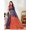 Lapis Blue, variant on Floral Motifs Wide Border Lichi Silk Festive Wear Saree With Woven Contrast Pallu – Lapis Blue