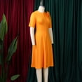 thumbnail image 4 of AURA Plus Size Women 2026 Summer Round Neck High Waist Elegant A Line Midi Dress, 4 of 10