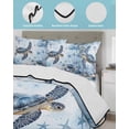 thumbnail image 4 of Coastal Beach King Size Down Alternative Comforter, Lightweight Comforter Quilt Bedding Set with Pillow Shams Sea Turtle Nautical Coral Starfish All Seasons Bed Comforter Duvet Insert 96"x106", 4 of 7