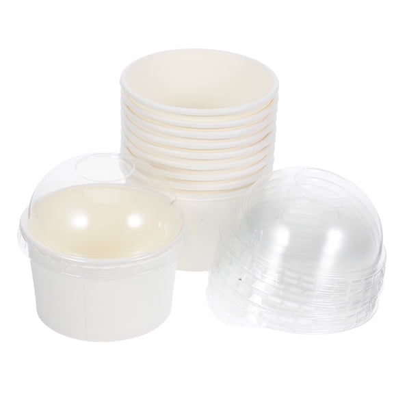 MRLESS 10 Sets Cake Containers with Lids and Greaseproof Paper Baking Cups for Mini Cakes, Mousse, Baking, Storage and Dessert Presentation