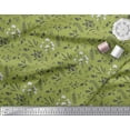 thumbnail image 2 of Soimoi Green Heavy Canvas Fabric Berries & Leaves Print Fabric by The Yard 58 Inch Wide, 2 of 3