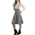 thumbnail image 4 of INSPIRE CHIC Overall Plaid Dress for Women's Christmas Tartan Pinafore Suspender Skirt XS Black, 4 of 5