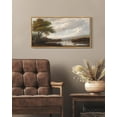 thumbnail image 3 of Drsoum Vintage Landscape Wall Art Mountain Coastal Lake Ship Wall Prints Classic Retro Farmhouse Rustic Decorations for Living Room Bedroom 8x16in Natural Framed, 3 of 7