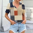 thumbnail image 2 of Craaazy Women's Botanical Print V-Neck Casual Short Sleeve Loose Fit Tunic Top Gifts, 2 of 7