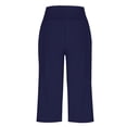 thumbnail image 6 of Chbgutlmr Womens Capri Pants High Waisted Loose Cropped Summer Casual Straight Leg Yoga Pants Pockets, 6 of 9