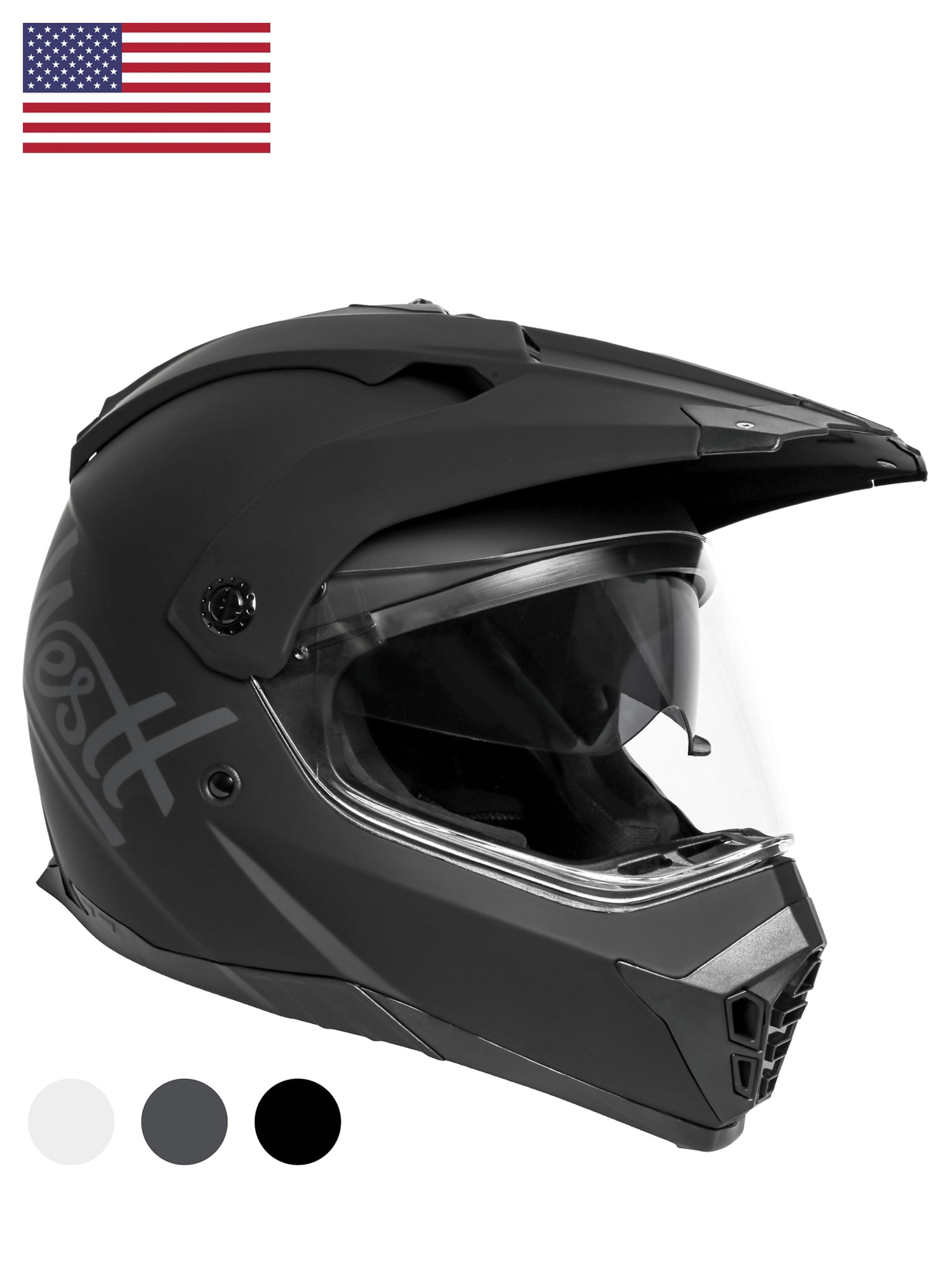 Westt XL Black ABS Full Face Helmets, DOT Approved Helmet