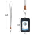 thumbnail image 3 of PU Leather Badge Holder ID Badge Holder with Lanyard for Cards & Credentials Serene Blue Lotus Flower, 3 of 6