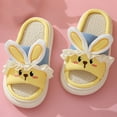 thumbnail image 2 of House Slippers for Woman Thick Heel Open Toe Slip-on Slides Flats Casual Winter Indoor Outdoor Warm Solid Color Home Flat Shoes for Women Yellow 7.5, 2 of 7