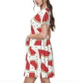 thumbnail image 2 of Bingfone Watermelon Print Women’s Short Sleeve Dress, Comfortable Casual Dress, Stylish Summer Dress with Stretchy Fit for Daily Wear, 2 of 6