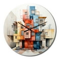 thumbnail image 2 of Designart "Street Art City Cubic art painting" Cubism Oversized Wall Clock, 2 of 5
