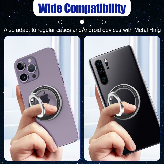 Unatoiry 360 Degree Rotation Mobile Phone Grip Ring Compact And Lightweight Wide Compatibility Durable white