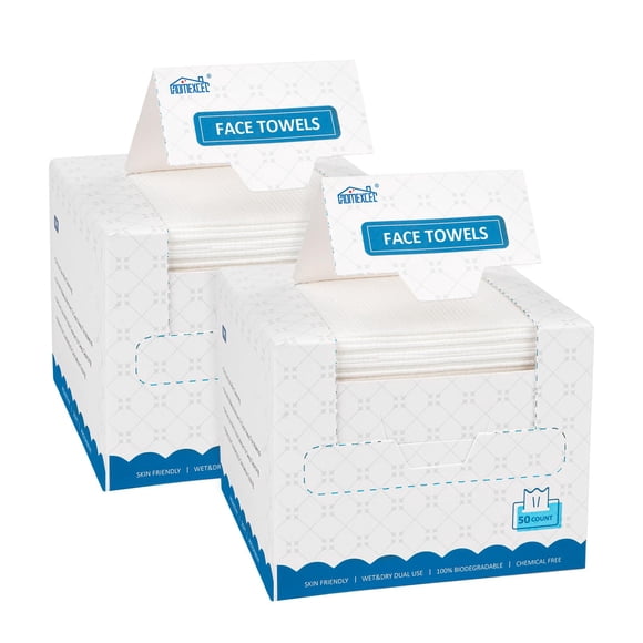 Toallas faciales HOMEXCEL 100 unidades biodegradables y suaves