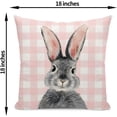 thumbnail image 5 of Easter Pillow Covers 18x18 Inch Set of 2, Pink Buffalo Plaid Bunny Decor Spring Farmhouse Throw Pillows Easter Decorations Rabbit Pink Pillowcase Seasonal Outdoor Cushion Case for Couch Home, 5 of 6