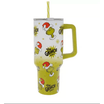 Stainless Steel 40 oz Travel Tumbler Grinch Christmas with Straw