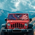 thumbnail image 3 of XYZCANDO Eagle Flag Windshield Sun Shade Compatible with Jeep Wrangler TJ JK JL &Gladiator JT 2/4 Door Folding Front Window Sun Shade for Car Accessories 51.57 in *16.14 in, 3 of 7