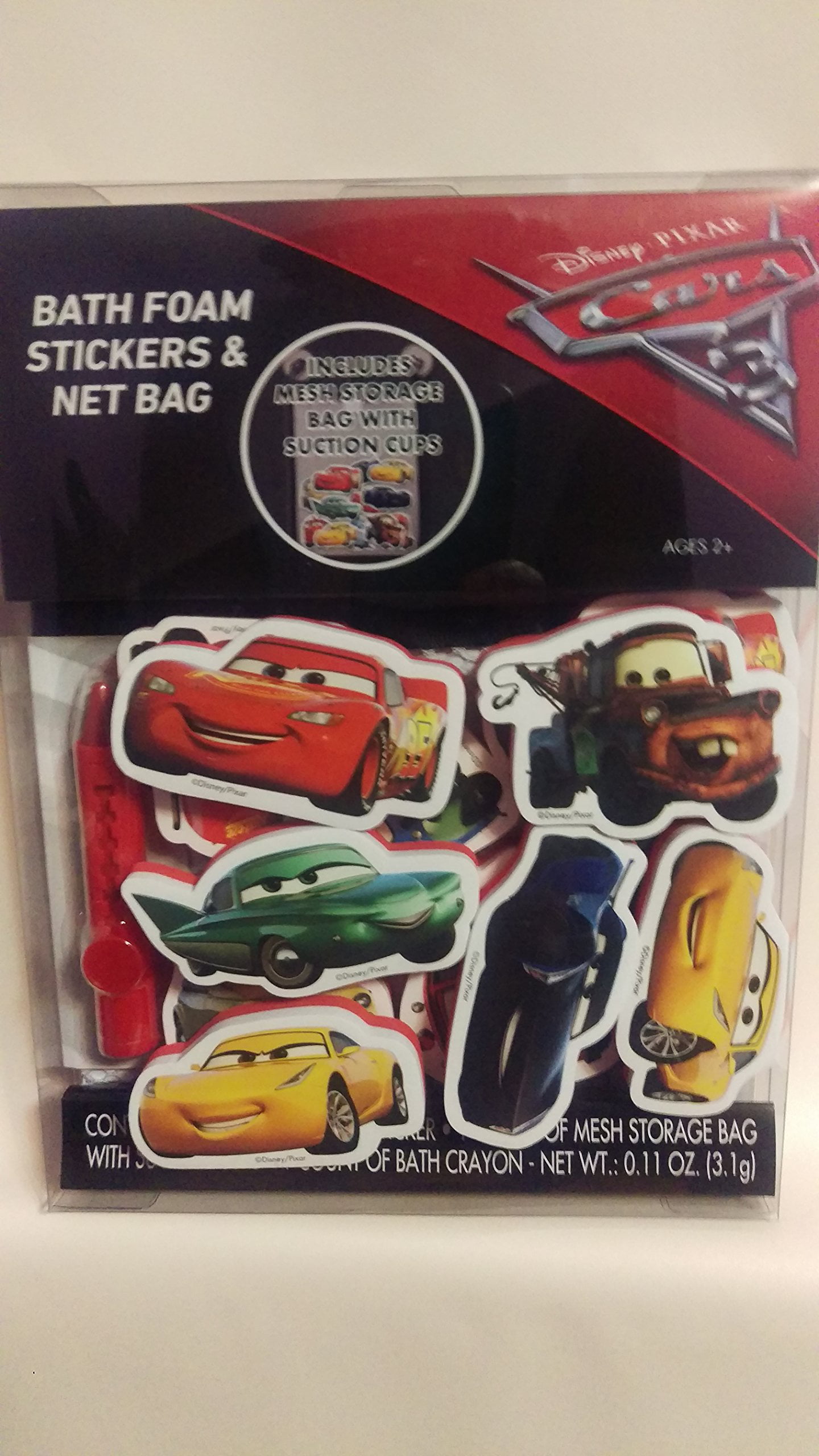 Details about   Disney Pixar Cars Bath Foam Stickers & Net Bag