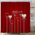 thumbnail image 2 of Red Heart Shower Curtain Valentine''s Day Love Heart Diamond Bow Romantic Theme Valentines Couple Sweet Wedding Modern Fashion Bathroom Curtains with Hooks, 2 of 6