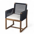 thumbnail image 3 of Christopher Knight Home 7-Piece Outdoor Dining Set with Rope Accents and Cushions, Teak+Black, 3 of 16