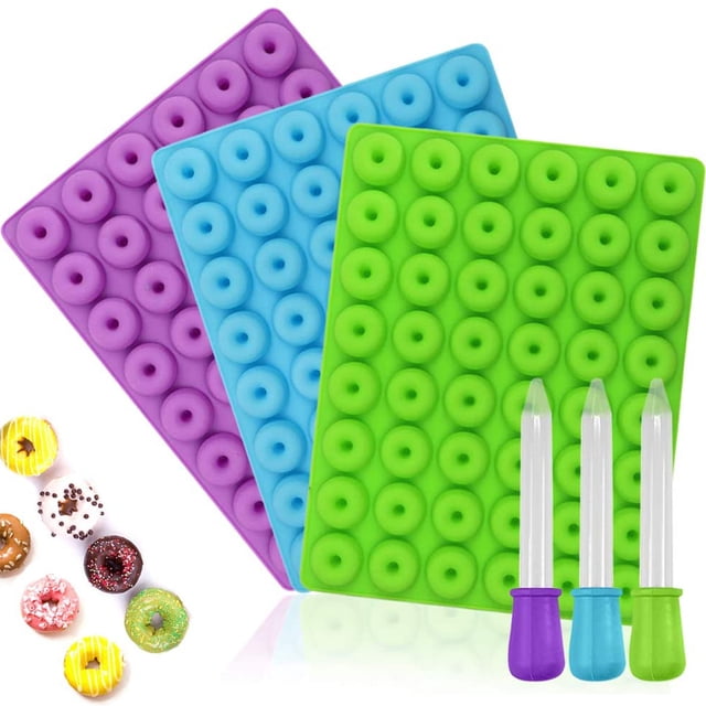 Molde de silicona versátil para donas para elaborar dulces, molde para donas en miniatura, molde para gomitas de caramelo con diseño flexible y resistente a la temperatura