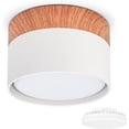 thumbnail image 2 of Lámpara nórdica empotrada, luz LED empotrada de superficie para baño y lugar de trabajo, lámpara de techo de madera, luz cálida sin deslumbramiento (eficiencia energética), 2 of 5