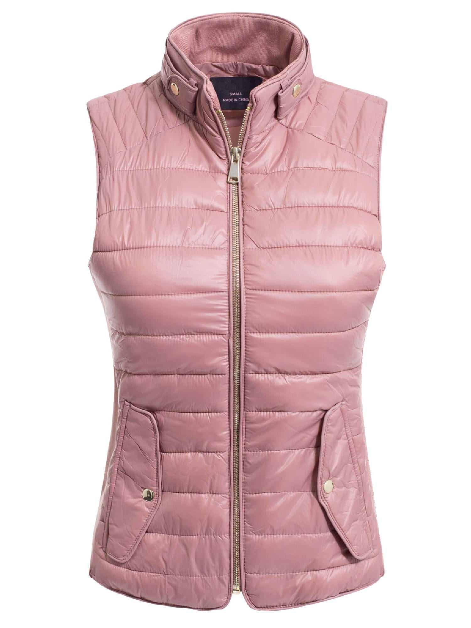MixMatchy Women's Padded Vest Lightweight Stand Collar Zip-up Quilted Gilet