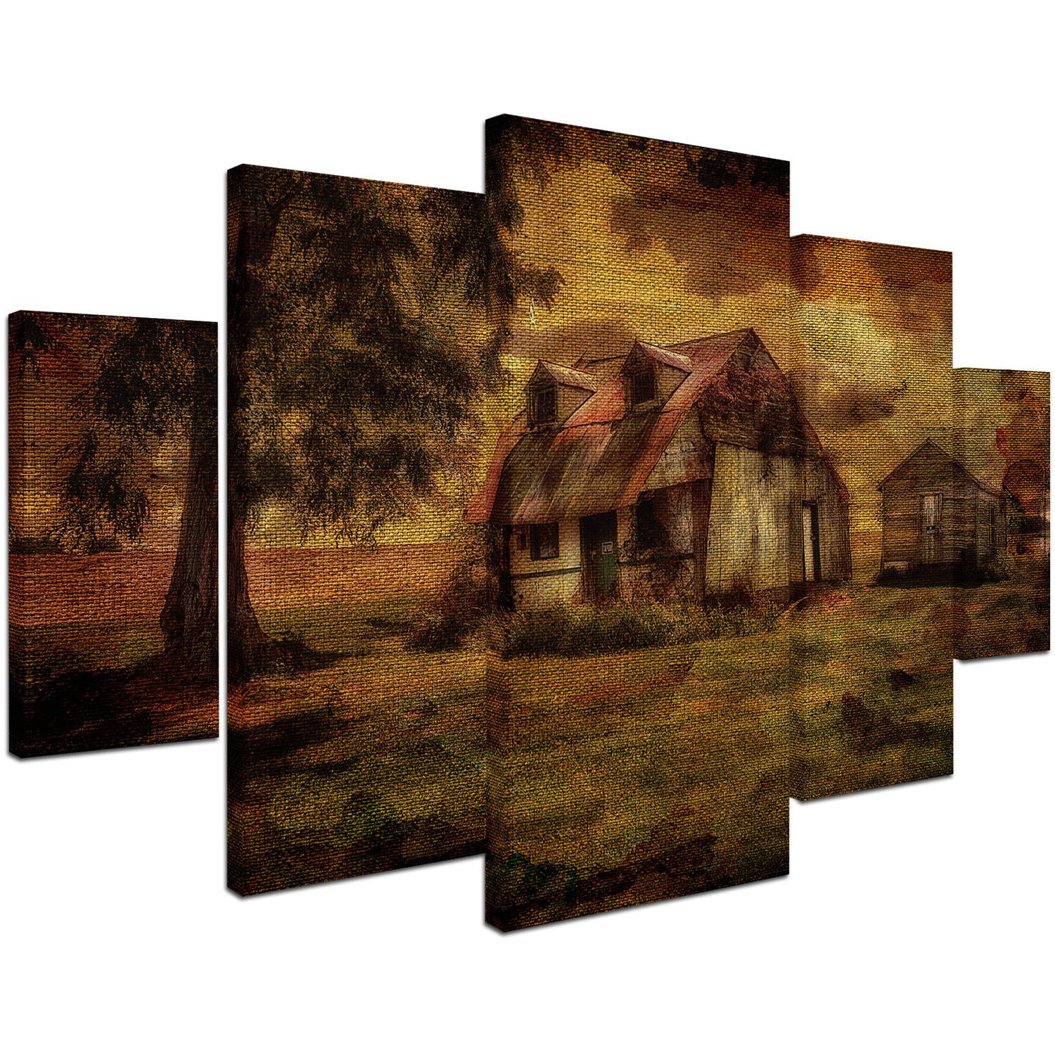 Trademark Fine Art "Just Biding Time" Canvas Art by Lois Bryan 5-Piece Multi-Panel Art Set