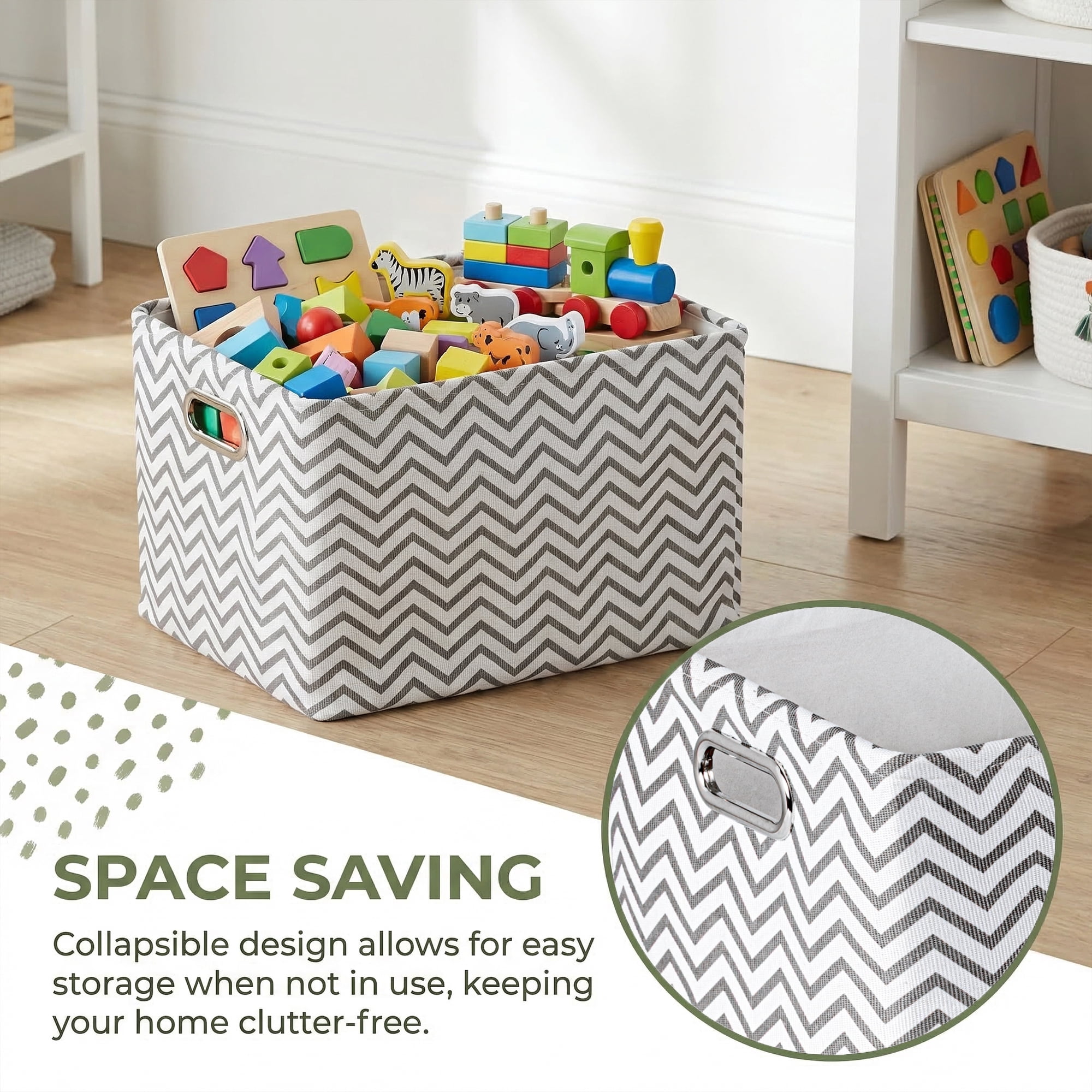 Unique Bargains 3Pcs Fabric Collapsible Storage Bin  Light Brown 13.8*9.8*7.9in