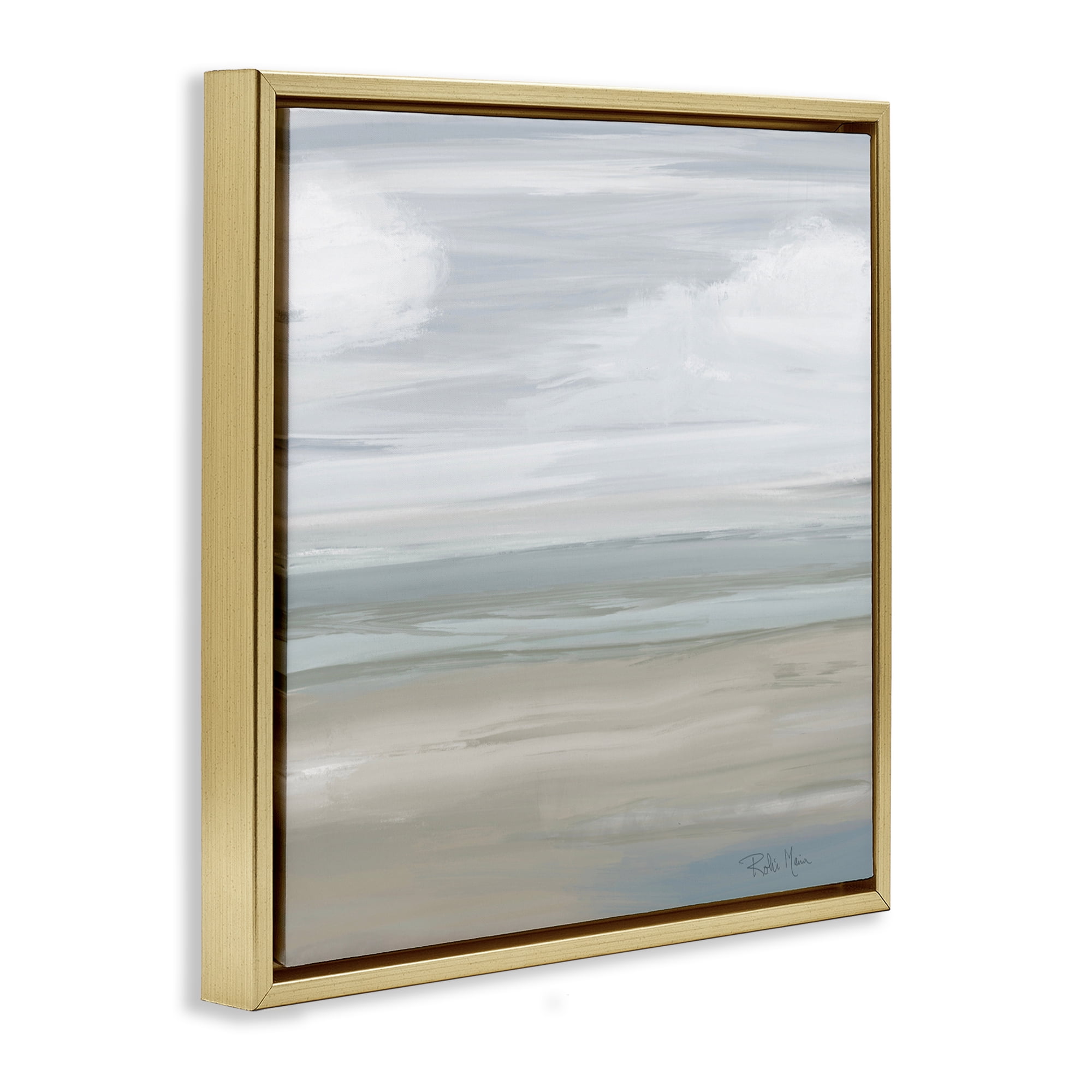 Stupell Industries Another Day Peaceful Landscape Gold Framed Floater Canvas Wall Art, design by Robin Maria