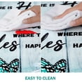 thumbnail image 6 of Kitchen Mats for Floor Butterfly Floral Kitchen Rug Anti Fatigue Mats for Kitchen Floor, Farmhouse Daisy Kitchen Rugs Non Slip Washable Comfort Standing Mat for Home, Office, Teal, 18'''' x 30'''', 6 of 6