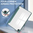 thumbnail image 6 of SaniMore Case for Samsung Galaxy Tab A9 Plus 12.4" 2023 SM-X810/X816/X818, Auto Sleep/Wake Shock Resistant [Built-in Pencil Holder] Stand [Dual Angle] Transparent Slim Anti-fall Shell, Deep Green, 6 of 8