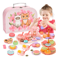 thumbnail image 1 of 44 Piezas Juego de Te para Niñas Juguete De Postre Fiestas Té Comida De Cocina Xtellar rosa, 1 of 4