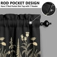 thumbnail image 5 of Black and Golden Flowers6.1 Kitchen Curtains and Valances Set - 3 Piece Kitchen Curtains Sets with Valance for Windows Rod Pocket Machine Washable Kitchen Decor Decorations (54"x18"+2x27.5"x24"), 5 of 6