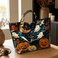 thumbnail image 6 of CHJK Personalized Ghost Print PVC Handbags for Women, Halloween Waterproof Large Capacity Tote Bag for Halloween Party, 6 of 7