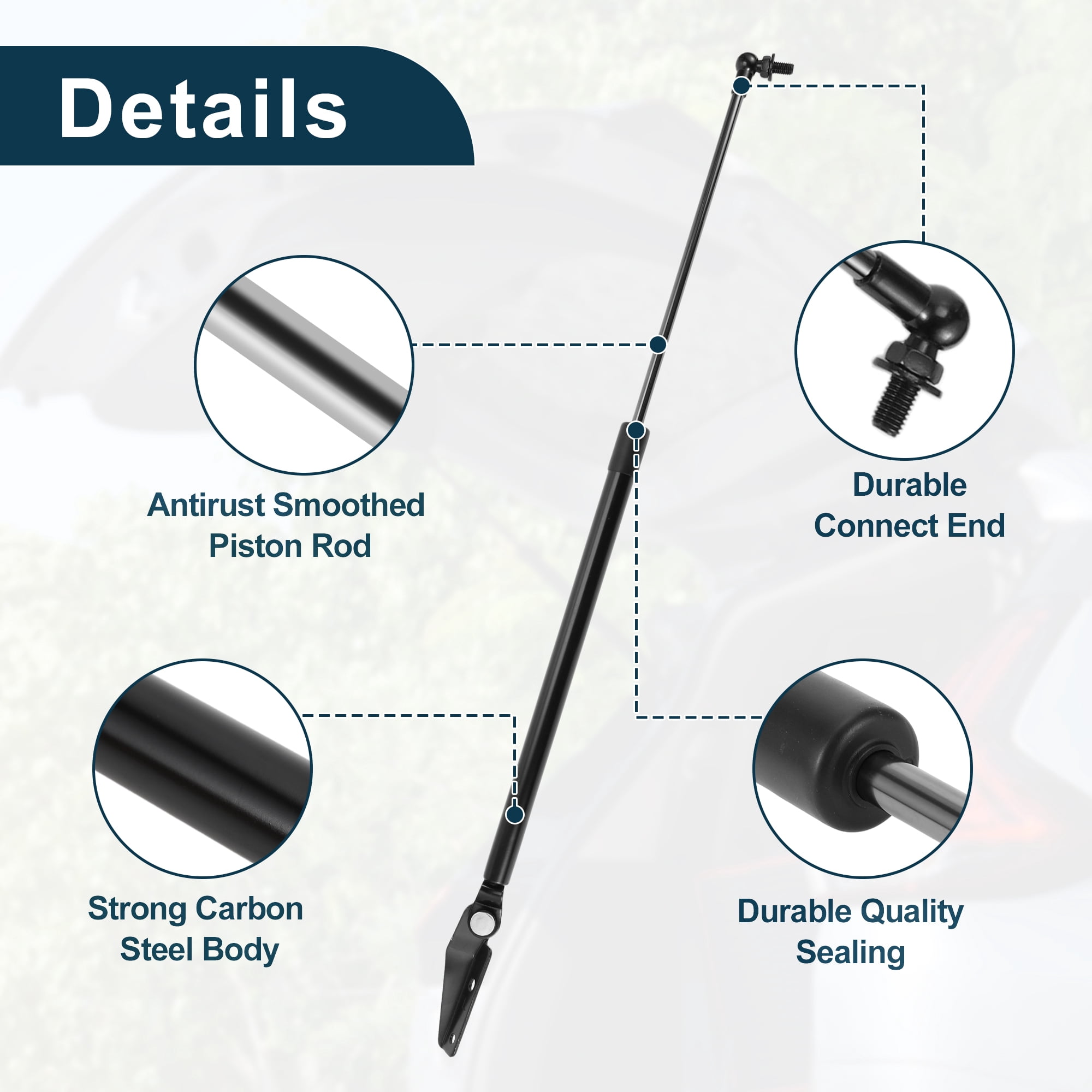 Unique Bargains 2Pcs Rear Hatch Lift Supports Struts for Subaru Outback 2003-2009 Black