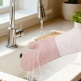 thumbnail image 4 of Unique Bargains 2pcs Soft Silicone Heat-Resistant Oven Mitts Lotus Root Pink 13.4" x 7.3", 4 of 7
