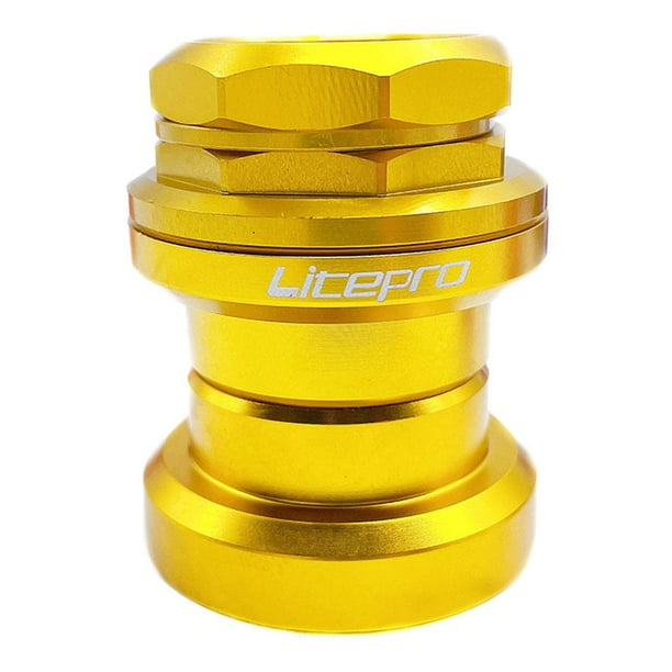Juego de dirección externo premium para bicicleta de montaña de 1-1/8" de aleación de aluminio, cartucho sellado de 34 mm dorado