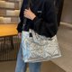 thumbnail image 5 of Bolso de mano acolchado para mujer, bolso de mano a cuadros de lujo, bolso acolchado, bolso de hombro acolchado de algodón ligero para invierno, 5 of 6