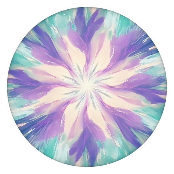 Tie Dye Pattern Round Fitted Tablecloth with Elastic Edge,Dining Table Cover Waterproof,Outdoor Round Tablecloth for Camping,Dining,Indoor and Outdoor