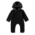 thumbnail image 2 of Toddler Kids Boys Girls Infant Fleece Hooded Romper with Cute Bear Ear and Paw Print Design Zip Up for Winter Warm Outerwear Jumpsuit 18-24 Months Fall Fashion Clothes, 2 of 5