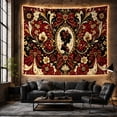 thumbnail image 6 of Oval Black Silhouette With Figure Profile Facing Adorned, Mystical Fantasy for Space Lovers, Galaxy Room Decor, Valentine's Day Gift, Tapestry Wall Hanging for Bedroom and Dorm, 6 of 7