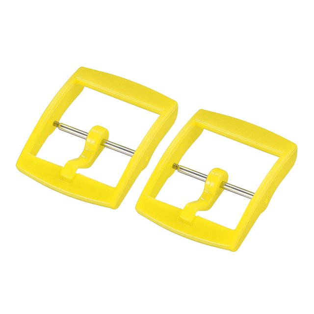 Unique Bargains Watch Strap Clasp Replacement Plastic Buckle for 20mm Width Watch Bands Yellow 2 Pack