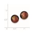 thumbnail image 2 of 925 Sterling Silver 11-12mm Brown FW Cultured Button Pearl Stud Ear, 2 of 2