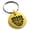 Gold, variant on Stainless Steel Aztec Warrior Mask Rune Engraved Small Medallion Circle Charm Keychain Keyring