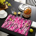 thumbnail image 3 of Pink Black Camo Tiger Stripes Pattern Summer Placemats Table Placemats Set Of 6-Linen Kitchen Washable Placemats Table Mats 11.8"x17.7" Non-Slip Heat Resistant, 3 of 5