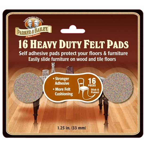 Parker & Bailey Heavy duty felt pads 16 pk 1.25' felt pads Walmart