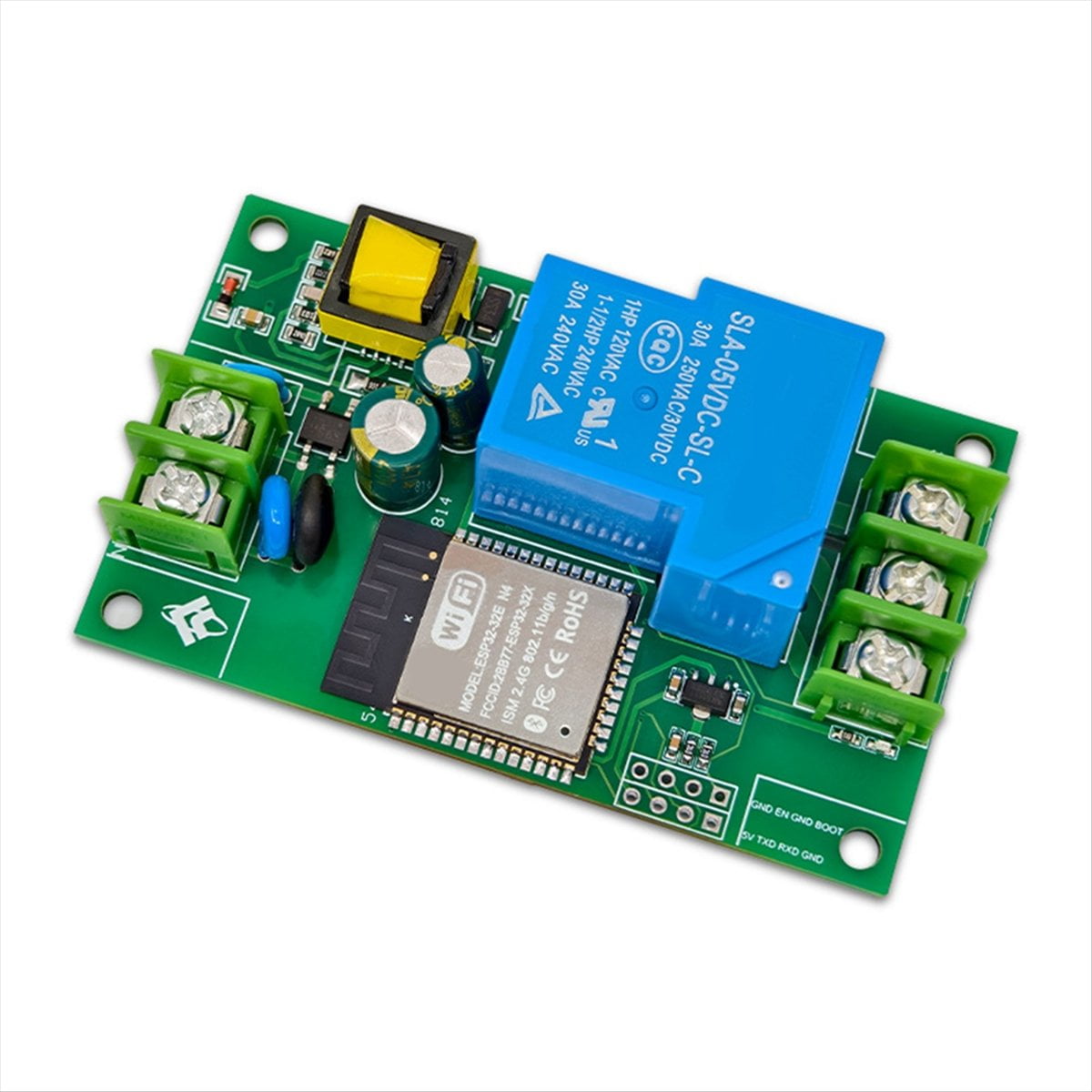 Módulo de Relé ESP32 de 1 Canal y 30 A, Fuente de Alimentación CA 220 V ...